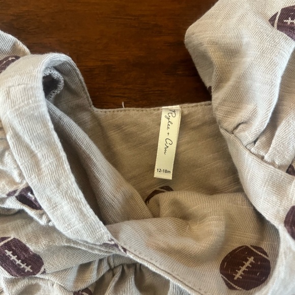 Rylee and Cru Brea Football Print Baby Dress and Bloomers Set - Picture 2 of 2